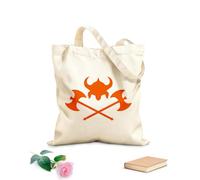 AILOONG Cotton Canvas Shopping Bag Helmet Axes Viking Weapons Barbarian Warriors 340g/m² thick fabric Uses as a gift bag