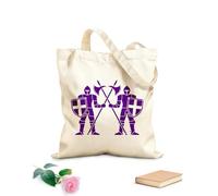 AILOONG Cotton Canvas Shopping Bag Knights Medieval Warrior Army Weapon 340g/m² thick fabric Uses as a gift bag