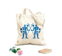 AILOONG Cotton Canvas Shopping Bag Knights Medieval Warrior Army Weapon 340g/m² thick fabric Uses as a gift bag