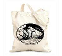 AILOONG Cotton Canvas Shopping Bag Kraken Tentacles Shipwreck Giant Octopus Home 12 oz thick fabric Uses as a gift bag 31x36cm Medium