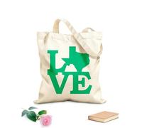 AILOONG Cotton Canvas Shopping Bag Love Texas Map Word Native USA State 340g/m² thick fabric Uses as a gift bag