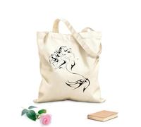 AILOONG Cotton Canvas Shopping Bag Mermaid Sea Ocean Fantastic Creature 12 oz thick fabric Uses as a gift bag 31x36cm Medium