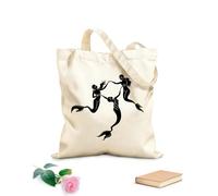 AILOONG Cotton Canvas Shopping Bag Mermaids Beautiful appeal Fantastic Creatures 12 oz thick fabric Uses as a gift bag 31x36cm Medium