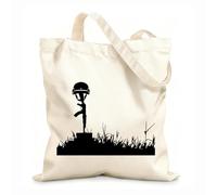 AILOONG Cotton Canvas Shopping Bag Military Remember Patriotic Honor Weapon 12 oz thick fabric Uses as a gift bag 31x36cm Medium