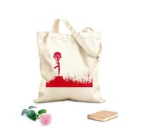 AILOONG Cotton Canvas Shopping Bag Military Remember Patriotic Honor Weapon 340g/m² thick fabric Uses as a gift bag