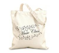 AILOONG Cotton Canvas Shopping Bag Music Class Musical Notes Patterns Symphony Melody 12 oz thick fabric Uses as a gift bag 25x30cm Small