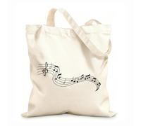 AILOONG Cotton Canvas Shopping Bag Music Notes Paper Musical Keys Composer 12 oz thick fabric Uses as a gift bag 35x40cm Large