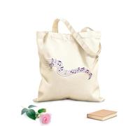AILOONG Cotton Canvas Shopping Bag Music Notes Paper Musical Keys Composer 340g/m² thick fabric Uses as a gift bag