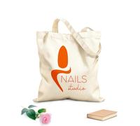 AILOONG Cotton Canvas Shopping Bag Nails Studio Beauty Salon Polish Manicure 340g/m² thick fabric Uses as a gift bag