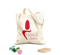 AILOONG Cotton Canvas Shopping Bag Nails Studio Beauty Salon Polish Manicure 340g/m² thick fabric Uses as a gift bag
