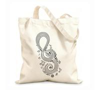 AILOONG Cotton Canvas Shopping Bag Ornament Musical Notes Sheet Music Melody 12 oz thick fabric Uses as a gift bag 35x40cm Large