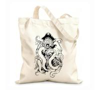 AILOONG Cotton Canvas Shopping Bag Pirate Octopus Tentacles Kraken Ocean Creature 12 oz thick fabric Uses as a gift bag 31x36cm Medium