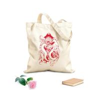 AILOONG Cotton Canvas Shopping Bag Pirate Octopus Tentacles Kraken Ocean Creature 340g/m² thick fabric Uses as a gift bag