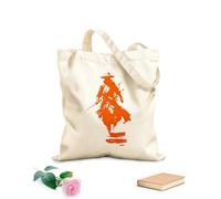 AILOONG Cotton Canvas Shopping Bag Samurai Warrior Silhouette Japanese Armor Katana 340g/m² thick fabric Uses as a gift bag