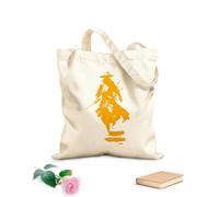 AILOONG Cotton Canvas Shopping Bag Samurai Warrior Silhouette Japanese Armor Katana 340g/m² thick fabric Uses as a gift bag