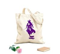 AILOONG Cotton Canvas Shopping Bag Samurai Warrior Silhouette Japanese Armor Katana 340g/m² thick fabric Uses as a gift bag