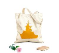 AILOONG Cotton Canvas Shopping Bag Ship Nautical Marine Ocean Sea Water Warship 340g/m² thick fabric Uses as a gift bag