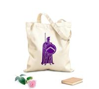 AILOONG Cotton Canvas Shopping Bag Sparta Spear Shield Spartan Soldier Warrior 340g/m² thick fabric Uses as a gift bag
