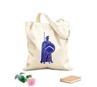 AILOONG Cotton Canvas Shopping Bag Sparta Spear Shield Spartan Soldier Warrior 340g/m² thick fabric Uses as a gift bag