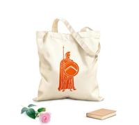 AILOONG Cotton Canvas Shopping Bag Sparta Spear Shield Spartan Soldier Warrior 340g/m² thick fabric Uses as a gift bag