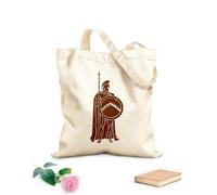 AILOONG Cotton Canvas Shopping Bag Sparta Spear Shield Spartan Soldier Warrior 340g/m² thick fabric Uses as a gift bag