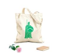 AILOONG Cotton Canvas Shopping Bag Sparta Spear Shield Spartan Soldier Warrior 340g/m² thick fabric Uses as a gift bag