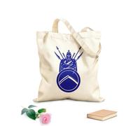 AILOONG Cotton Canvas Shopping Bag Spartan Warrior Helmet Shield Spear Sword 340g/m² thick fabric Uses as a gift bag