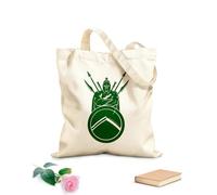 AILOONG Cotton Canvas Shopping Bag Spartan Warrior Helmet Shield Spear Sword 340g/m² thick fabric Uses as a gift bag