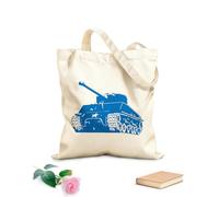 AILOONG Cotton Canvas Shopping Bag Tank Boys Military War Game 340g/m² thick fabric Uses as a gift bag