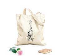 AILOONG Cotton Canvas Shopping Bag Tuning Keys Treble Clef Abstract Guitar Musical Notes 12 oz thick fabric Uses as a gift bag 31x36cm Medium