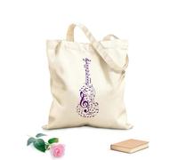 AILOONG Cotton Canvas Shopping Bag Tuning Keys Treble Clef Abstract Guitar Musical Notes 340g/m² thick fabric Uses as a gift bag