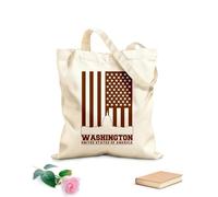 AILOONG Cotton Canvas Shopping Bag Washington United States America Flag 340g/m² thick fabric Uses as a gift bag