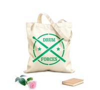 AILOONG Cotton Canvas Shopping Bag Words Drum Forces Drummer Music 340g/m² thick fabric Uses as a gift bag