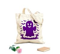 AILOONG Cotton Canvas Shoulder Bags A Halloween Ghost Image 340g/m² thick fabric Uses as a tool bag