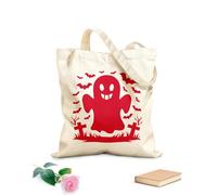 AILOONG Cotton Canvas Shoulder Bags A Halloween Ghost Image 340g/m² thick fabric Uses as a tool bag