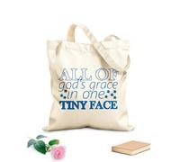 AILOONG Cotton Canvas Shoulder Bags All Of God'S Grace In One Tiny Face 340g/m² thick fabric Uses as a tool bag