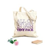 AILOONG Cotton Canvas Shoulder Bags All Of God'S Grace In One Tiny Face 340g/m² thick fabric Uses as a tool bag