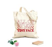 AILOONG Cotton Canvas Shoulder Bags All Of God'S Grace In One Tiny Face 340g/m² thick fabric Uses as a tool bag