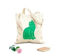 AILOONG Cotton Canvas Shoulder Bags Animal Cat Silhouette Black And White 340g/m² thick fabric Uses as a tool bag