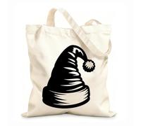 AILOONG Cotton Canvas Shoulder Bags Artistic Minimal Christmas Cap Silhouette 12 oz thick fabric Uses as a tool bag 35x40cm Large