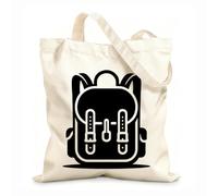 AILOONG Cotton Canvas Shoulder Bags Artistic School Bag Silhouette With White 12 oz thick fabric Uses as a tool bag 25x30cm Small