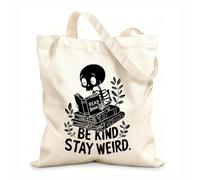 AILOONG Cotton Canvas Shoulder Bags Be Kind Stay Weird 12 oz thick fabric Uses as a tool bag 31x36cm Medium