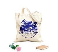 AILOONG Cotton Canvas Shoulder Bags Beach Club Logo Image 340g/m² thick fabric Uses as a tool bag