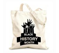 AILOONG Cotton Canvas Shoulder Bags Black History Month With White Background 12 oz thick fabric Uses as a tool bag 25x30cm Small