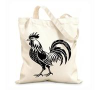 AILOONG Cotton Canvas Shoulder Bags Bold Black Rooster 12 oz thick fabric Uses as a tool bag 35x40cm Large