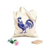 AILOONG Cotton Canvas Shoulder Bags Bold Black Rooster 340g/m² thick fabric Uses as a tool bag
