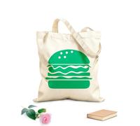 AILOONG Cotton Canvas Shoulder Bags Burger Or Fast Food Silhouette 340g/m² thick fabric Uses as a tool bag