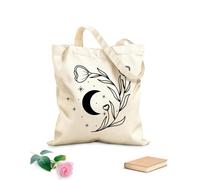 AILOONG Cotton Canvas Shoulder Bags Crescent Line Flower Logo Image 12 oz thick fabric Uses as a tool bag 31x36cm Medium