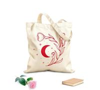 AILOONG Cotton Canvas Shoulder Bags Crescent Line Flower Logo Image 340g/m² thick fabric Uses as a tool bag