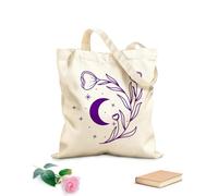 AILOONG Cotton Canvas Shoulder Bags Crescent Line Flower Logo Image 340g/m² thick fabric Uses as a tool bag